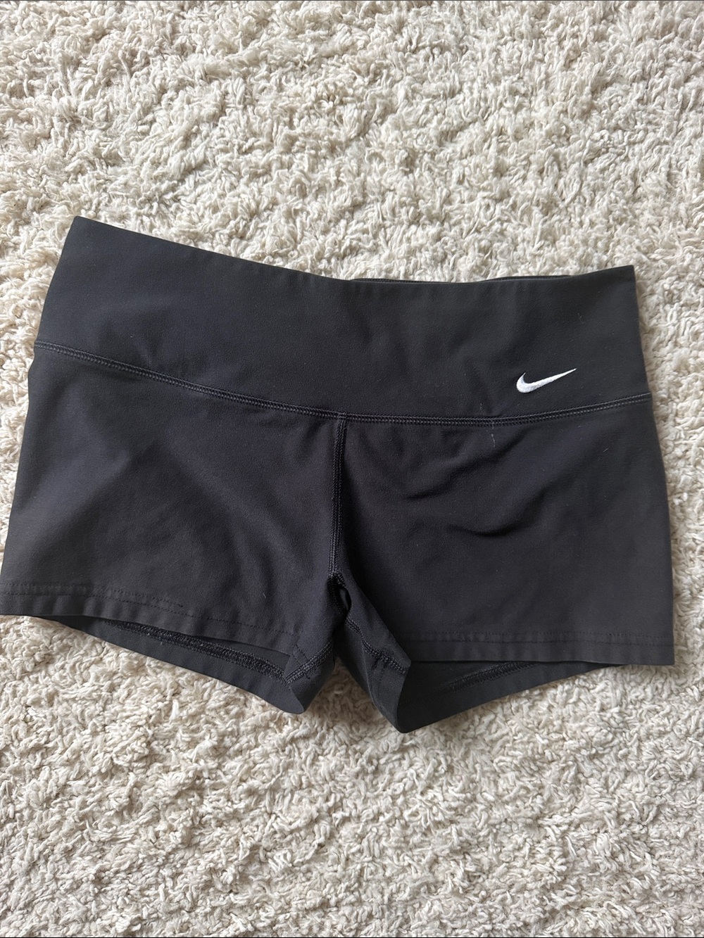 Nike Black Women's Bike Shorts with White Swoosh